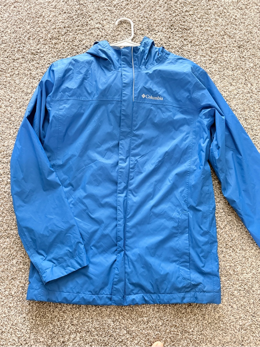 Columbia Blue Men's Hooded Raincoat